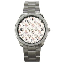 Roses-white Sport Metal Watch by nateshop