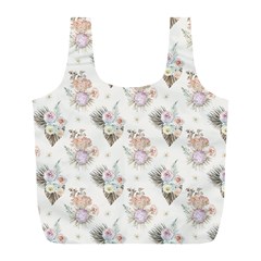 Roses-white Full Print Recycle Bag (l) by nateshop