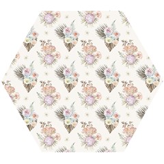 Roses-white Wooden Puzzle Hexagon