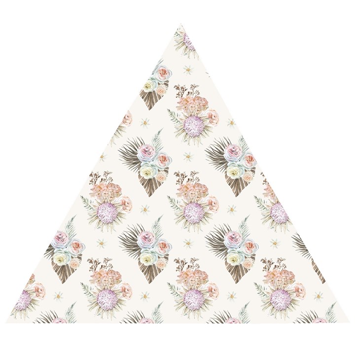 Roses-white Wooden Puzzle Triangle