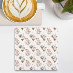 Roses-white Uv Print Square Tile Coaster  by nateshop