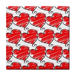 Seamless-heart-red Tile Coaster by nateshop