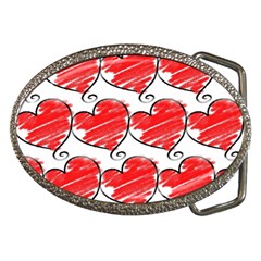 Seamless-heart-red Belt Buckles by nateshop