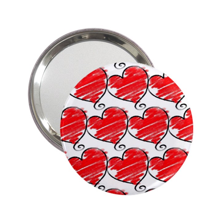 Seamless-heart-red 2.25  Handbag Mirrors