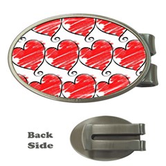 Seamless-heart-red Money Clips (oval)  by nateshop