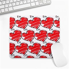 Seamless-heart-red Large Mousepad by nateshop