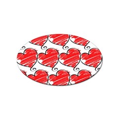 Seamless-heart-red Sticker (oval) by nateshop