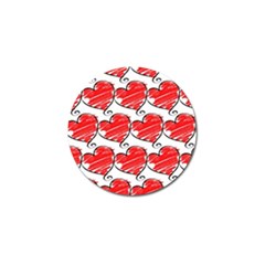 Seamless-heart-red Golf Ball Marker by nateshop