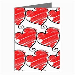 Seamless-heart-red Greeting Cards (pkg Of 8) by nateshop