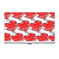 Seamless-heart-red Business Card Holder by nateshop