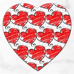 Seamless-heart-red Jigsaw Puzzle (heart) by nateshop