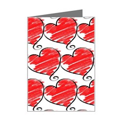 Seamless-heart-red Mini Greeting Card by nateshop