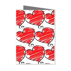 Seamless-heart-red Mini Greeting Cards (pkg Of 8)