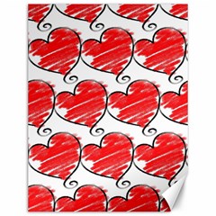 Seamless-heart-red Canvas 12  X 16  by nateshop