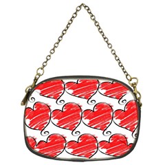 Seamless-heart-red Chain Purse (one Side) by nateshop