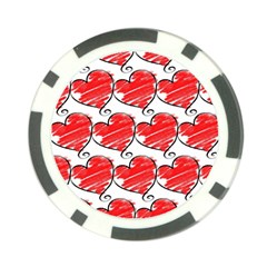 Seamless-heart-red Poker Chip Card Guard (10 Pack) by nateshop