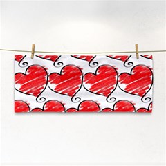 Seamless-heart-red Hand Towel by nateshop