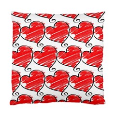 Seamless-heart-red Standard Cushion Case (two Sides) by nateshop