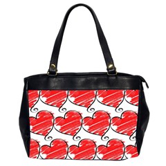 Seamless-heart-red Oversize Office Handbag (2 Sides) by nateshop