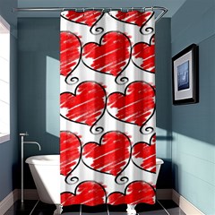 Seamless-heart-red Shower Curtain 36  X 72  (stall)  by nateshop