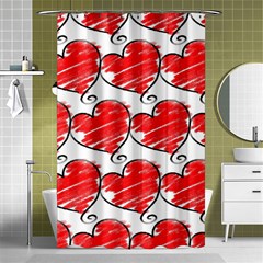 Seamless-heart-red Shower Curtain 48  X 72  (small)  by nateshop