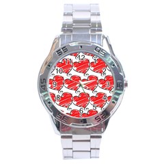 Seamless-heart-red Stainless Steel Analogue Watch by nateshop