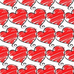 Seamless-heart-red Play Mat (square) by nateshop