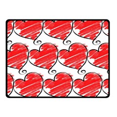 Seamless-heart-red Fleece Blanket (small) by nateshop