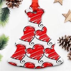 Seamless-heart-red Christmas Tree Ornament (two Sides) by nateshop