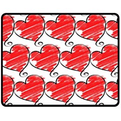 Seamless-heart-red Fleece Blanket (medium) by nateshop