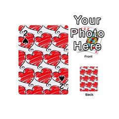 Seamless-heart-red Playing Cards 54 Designs (mini) by nateshop