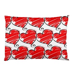 Seamless-heart-red Pillow Case (two Sides) by nateshop