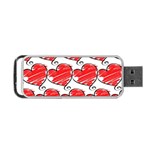 Seamless-heart-red Portable USB Flash (One Side) Front