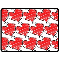 Seamless-heart-red Two Sides Fleece Blanket (large) by nateshop