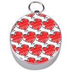 Seamless-heart-red Silver Compasses Front