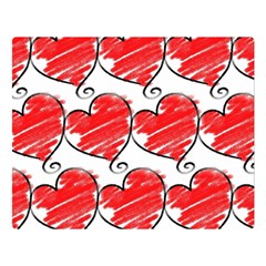 Seamless-heart-red Two Sides Premium Plush Fleece Blanket (large) by nateshop