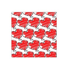 Seamless-heart-red Satin Bandana Scarf 22  X 22 