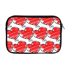 Seamless-heart-red Apple Macbook Pro 17  Zipper Case by nateshop