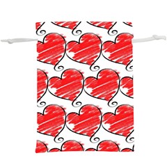 Seamless-heart-red Lightweight Drawstring Pouch (xl)