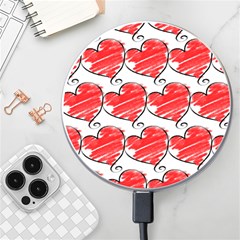 Seamless-heart-red Wireless Fast Charger(white) by nateshop