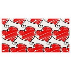 Seamless-heart-red Banner And Sign 4  X 2  by nateshop