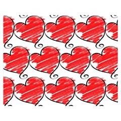 Seamless-heart-red Premium Plush Fleece Blanket (medium) by nateshop