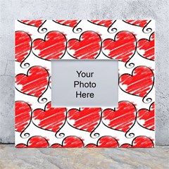 Seamless-heart-red White Wall Photo Frame 5  X 7  by nateshop