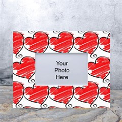 Seamless-heart-red White Tabletop Photo Frame 4 x6  by nateshop