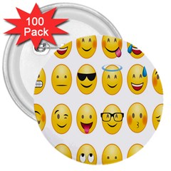 Smilie 123 3  Buttons (100 Pack)  by nateshop