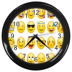 Smilie 123 Wall Clock (black) by nateshop