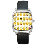 Smilie 123 Square Metal Watch Front