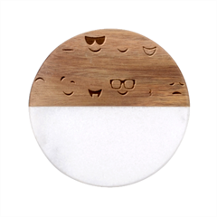 Smilie 123 Classic Marble Wood Coaster (round)  by nateshop