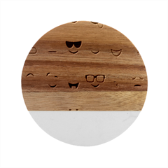 Smilie 123 Marble Wood Coaster (round) by nateshop