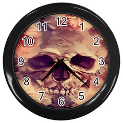 Day-of-the-dead Wall Clock (black) by nateshop